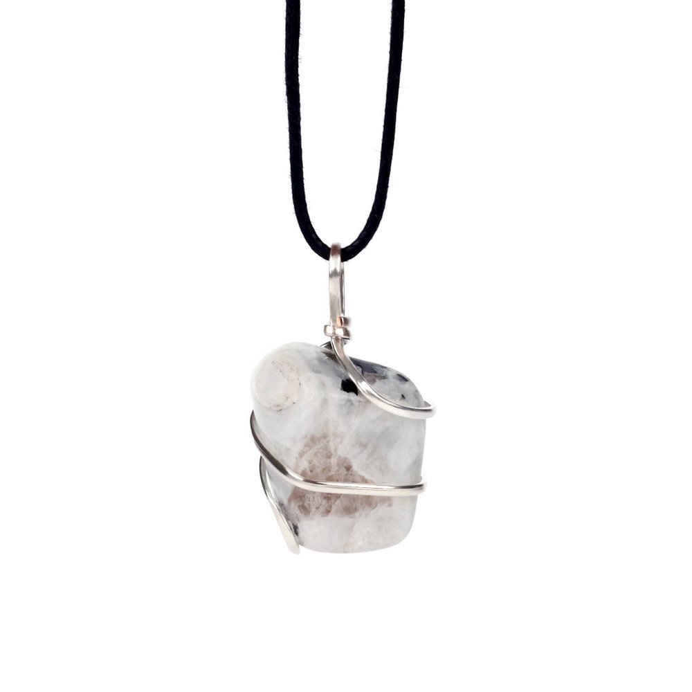 AYANA Raw Moonstone Crystal Pendant Necklace: Protect Yourself from Negativity
